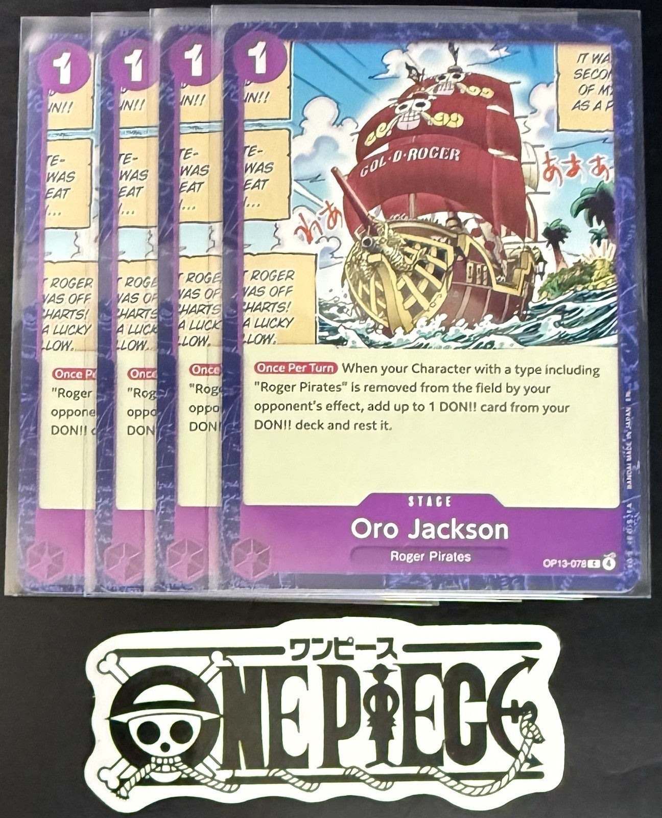 4x One Piece OP13-078 C Oro Jackson - ENG - Regular - Playset - TCG - NM/M