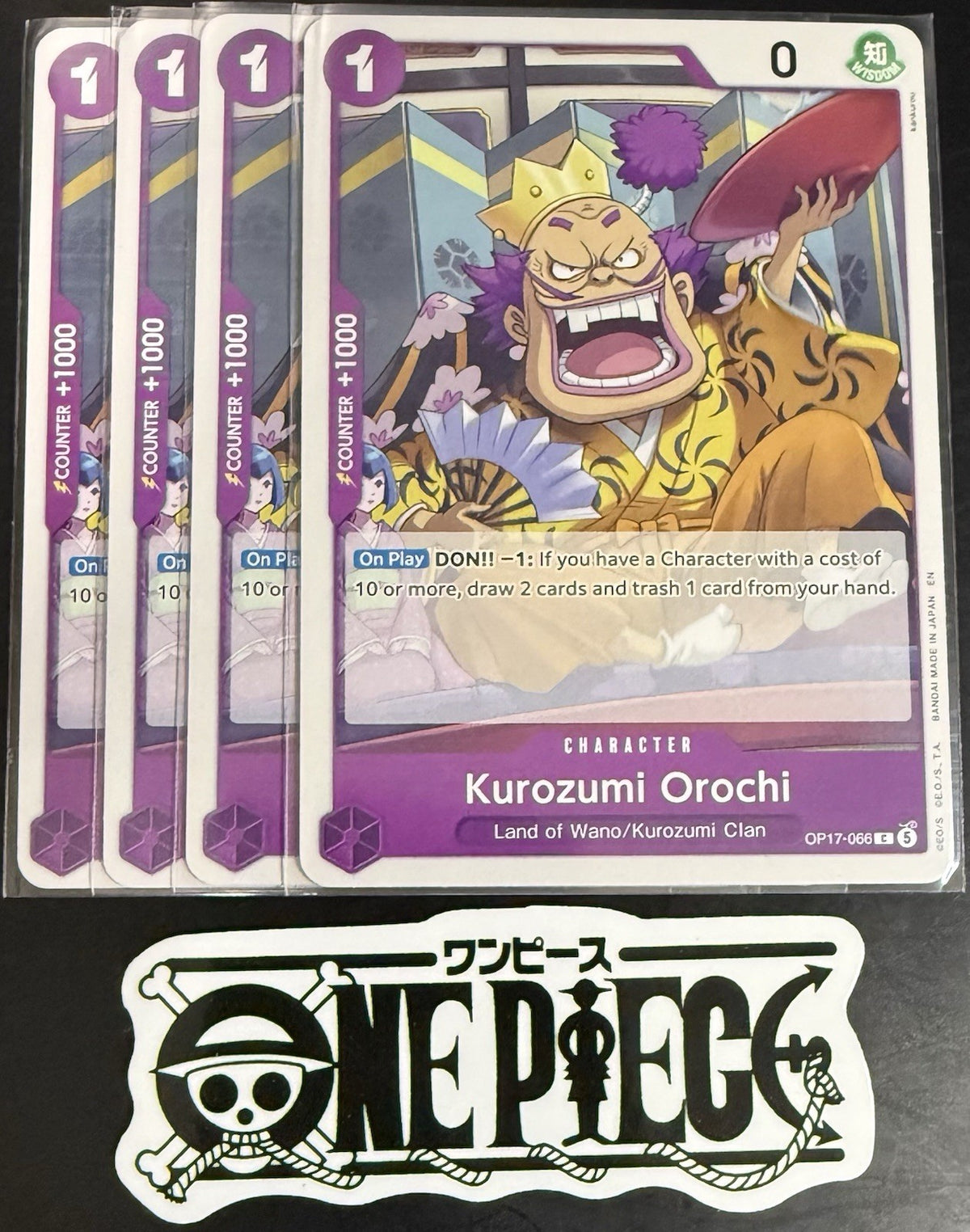 4x One Piece OP17-066 C - Kurozumi Orochi - EN - Regular - Play Set - TCG - NM/M
