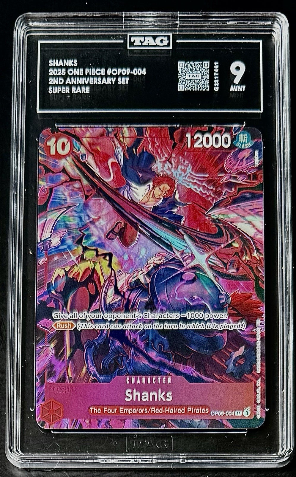 TAG 9 One Piece OP09-004 SR - Shanks - EN - Foil - 2nd Anniversary Set