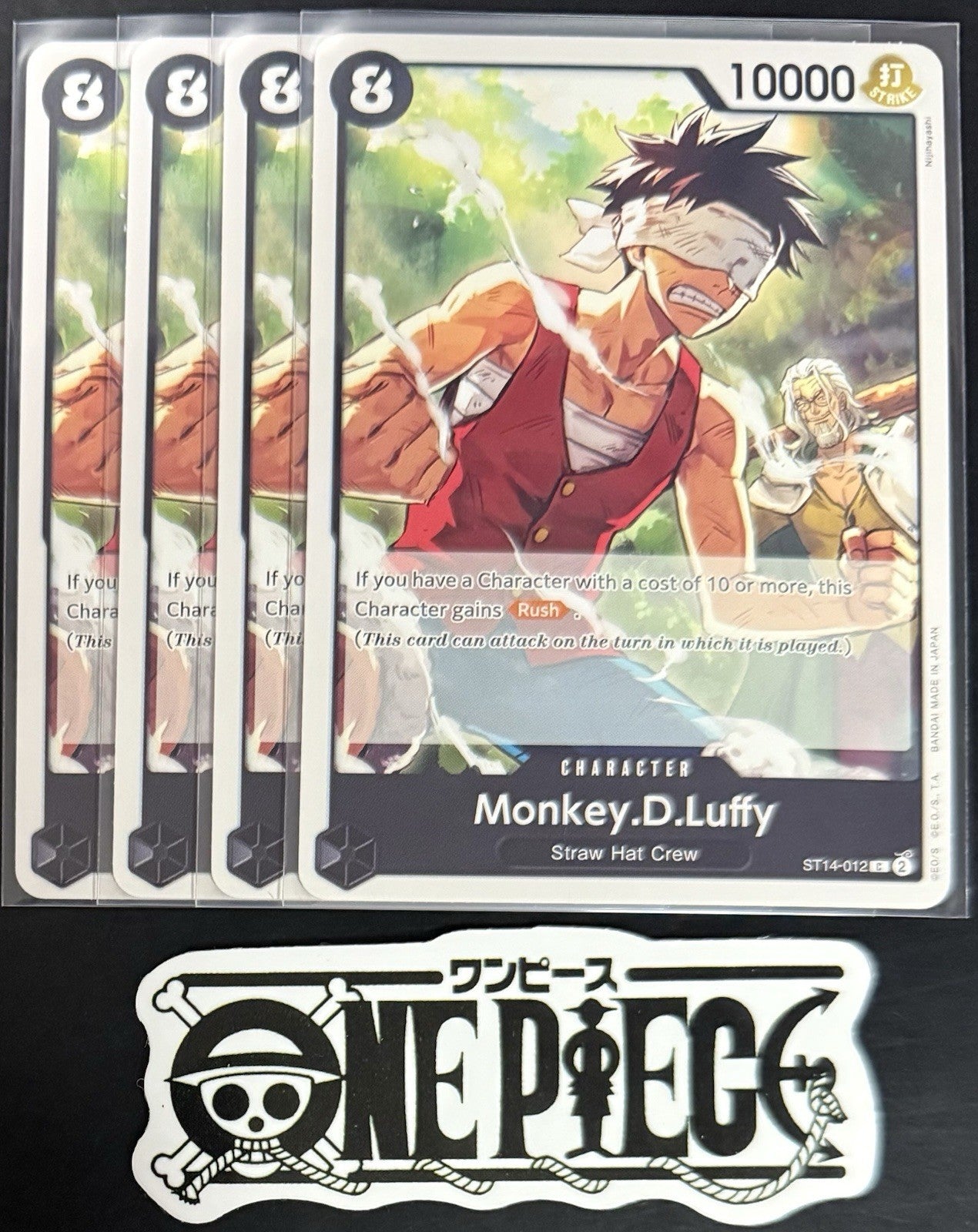 4x One Piece ST14-012 C - Monkey.D.Luffy - EN - Regular - Playset - TCG - NM/M