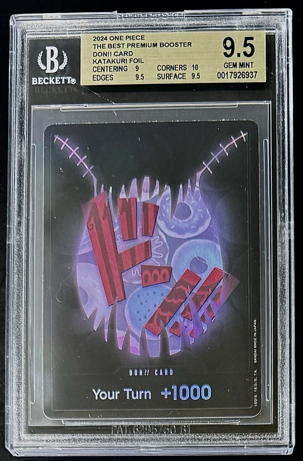 BGS 9.5 One Piece PRB01 Don!! Card Kakakuri - English - Foil - The Best - Graded