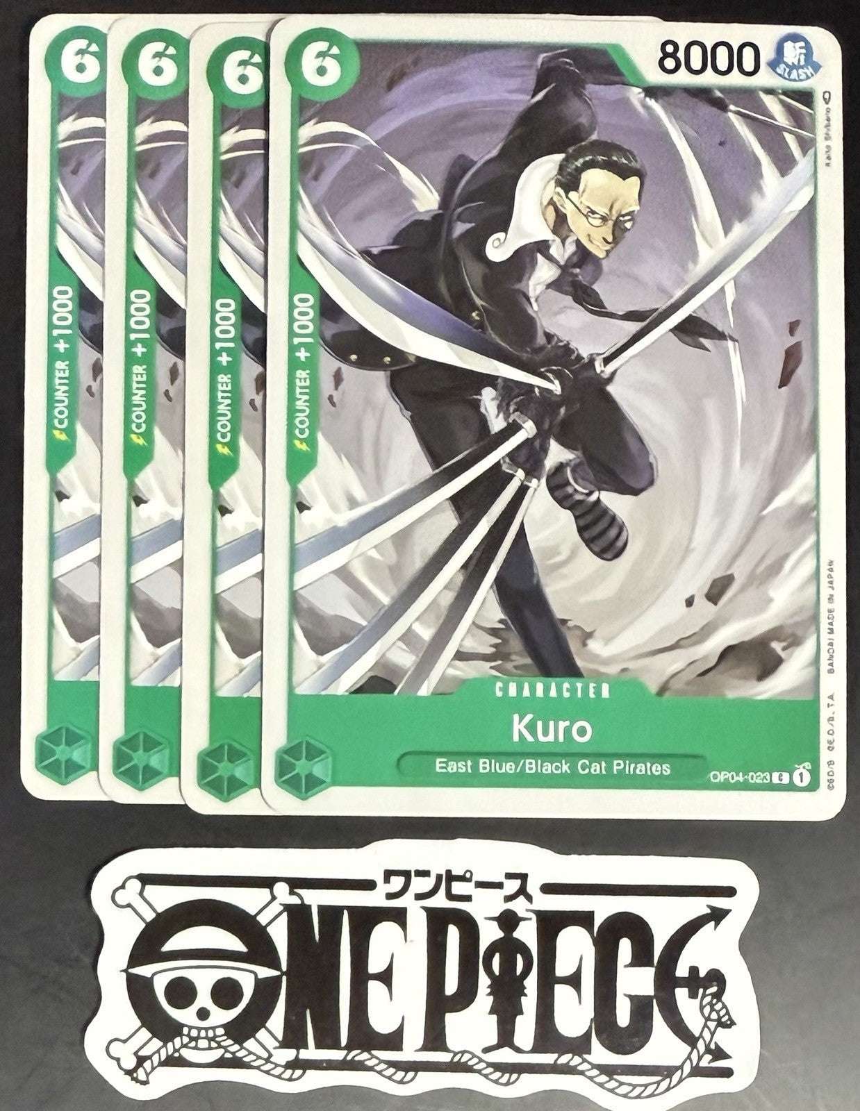 4x One Piece OP04-023 C Kuro - English - Regular - Play Set - TCG - NM/M