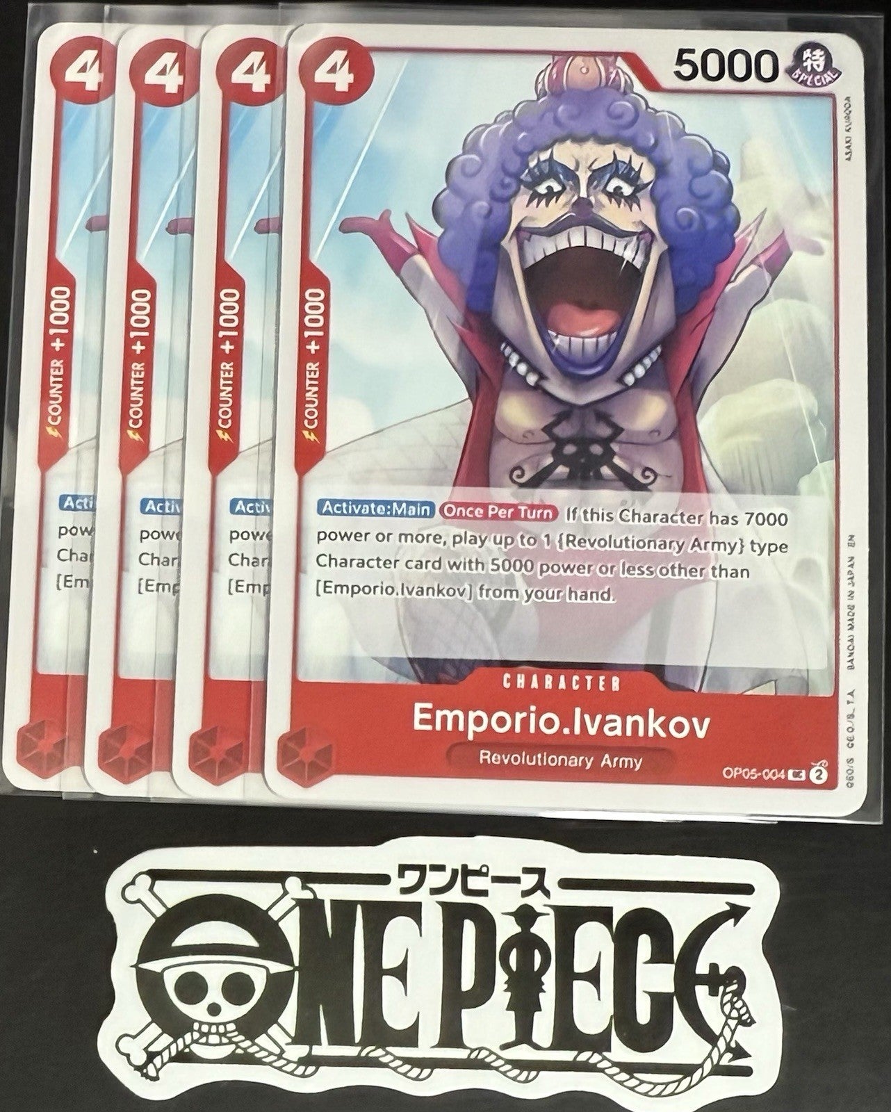 4x One Piece OP05-004 UC Emporio.Ivankov - ENG - Play Set - Regular - TCG - NM/M