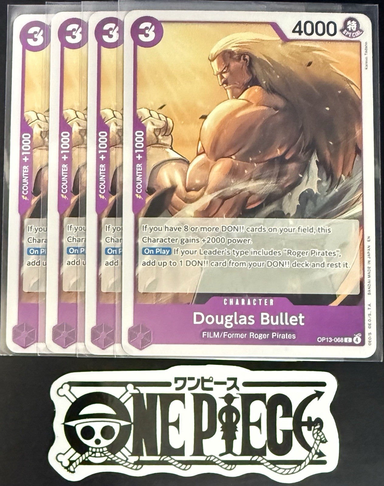 4x One Piece OP13-068 C Douglas Bullet - ENG - Regular - Playset - TCG - NM/M