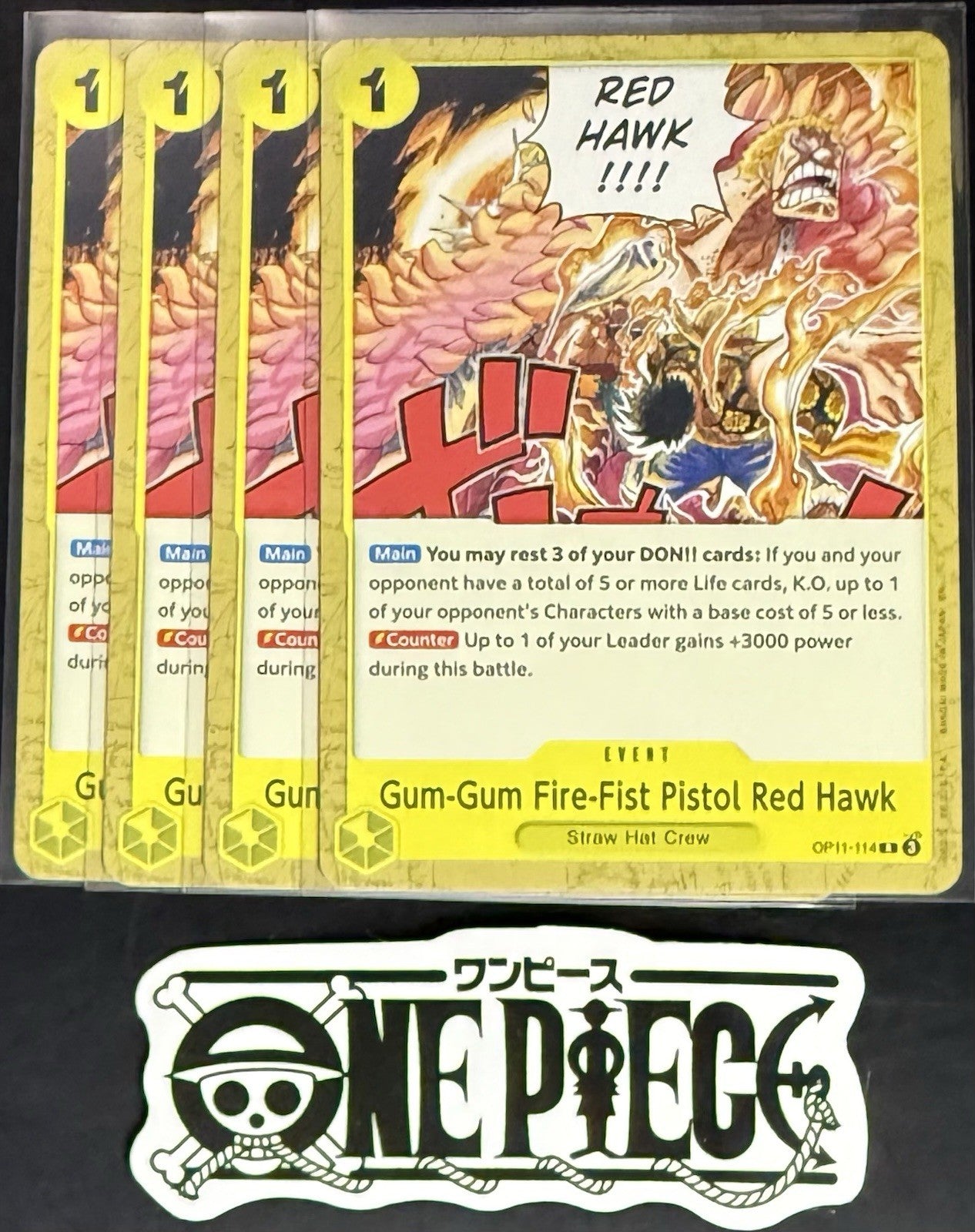 4x One Piece OP11-114 R Gum-Gum... - English - Regular - Play Set - LD01 - NM/M