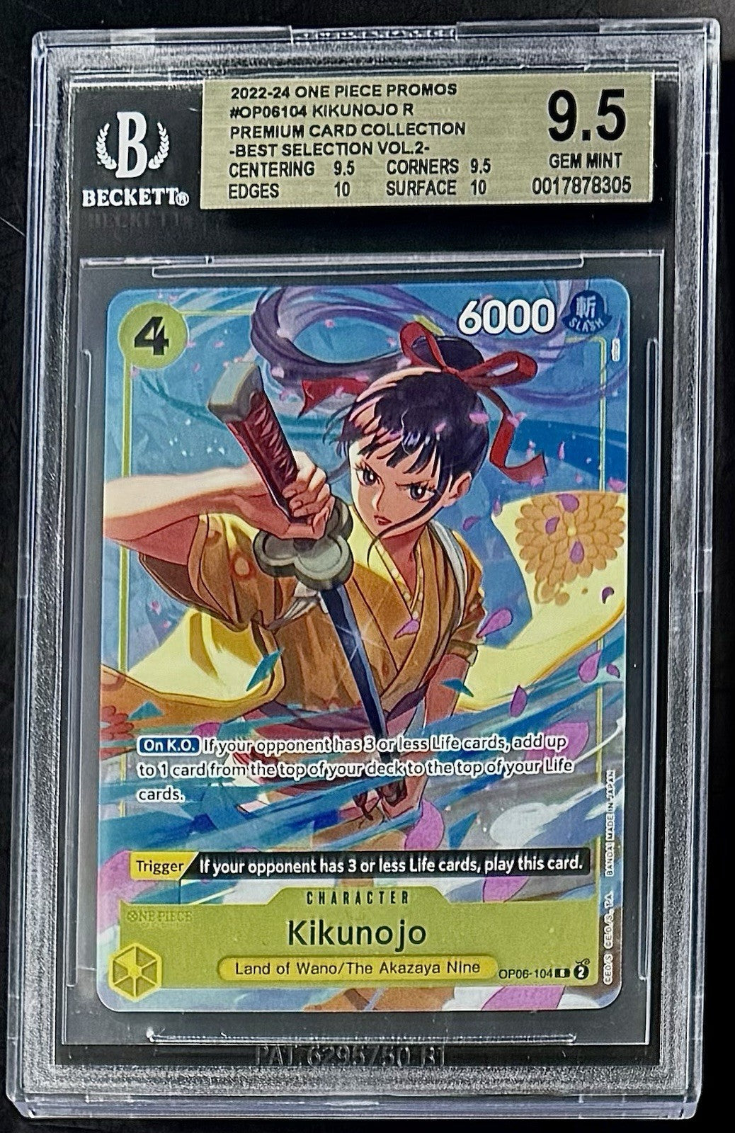 BGS 9.5 One Piece OP06-104 R - Kikunojo - EN - Foil - Best Selection Vol.2