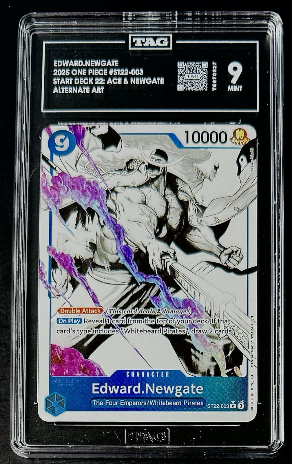 TAG 9 One Piece ST22-003 C* Edward.Newgate - EN - Foil - Ace & Newgate - Graded
