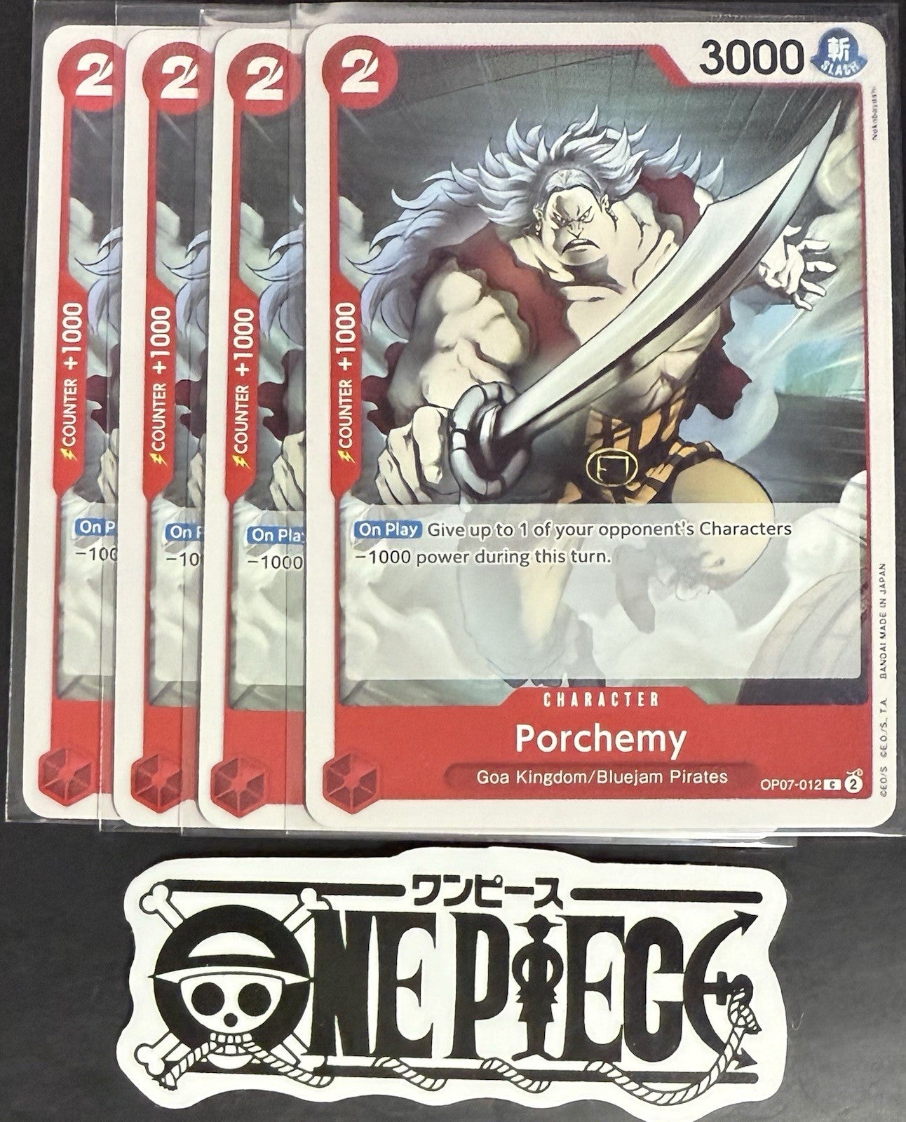 4x One Piece OP07-012 C Porchemy - English - Regular - Play Set - NM/M