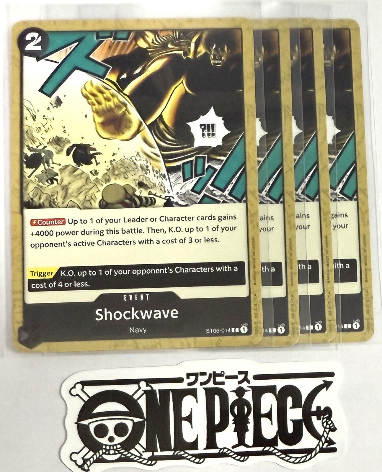 4x One Piece ST06-014 C Shockwave - English - Regular - Playset - TCG - NM/M