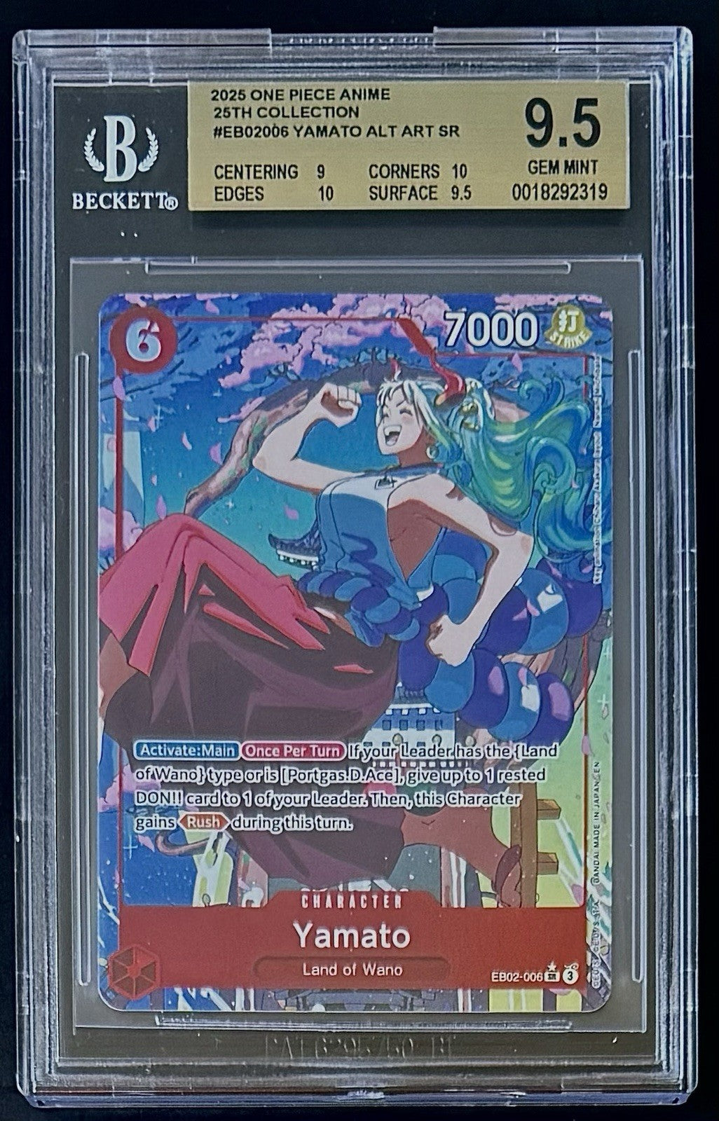 BGS 9.5 One Piece EB02-006 SR* Yamato Alt Art - English - 25th Collection-Graded