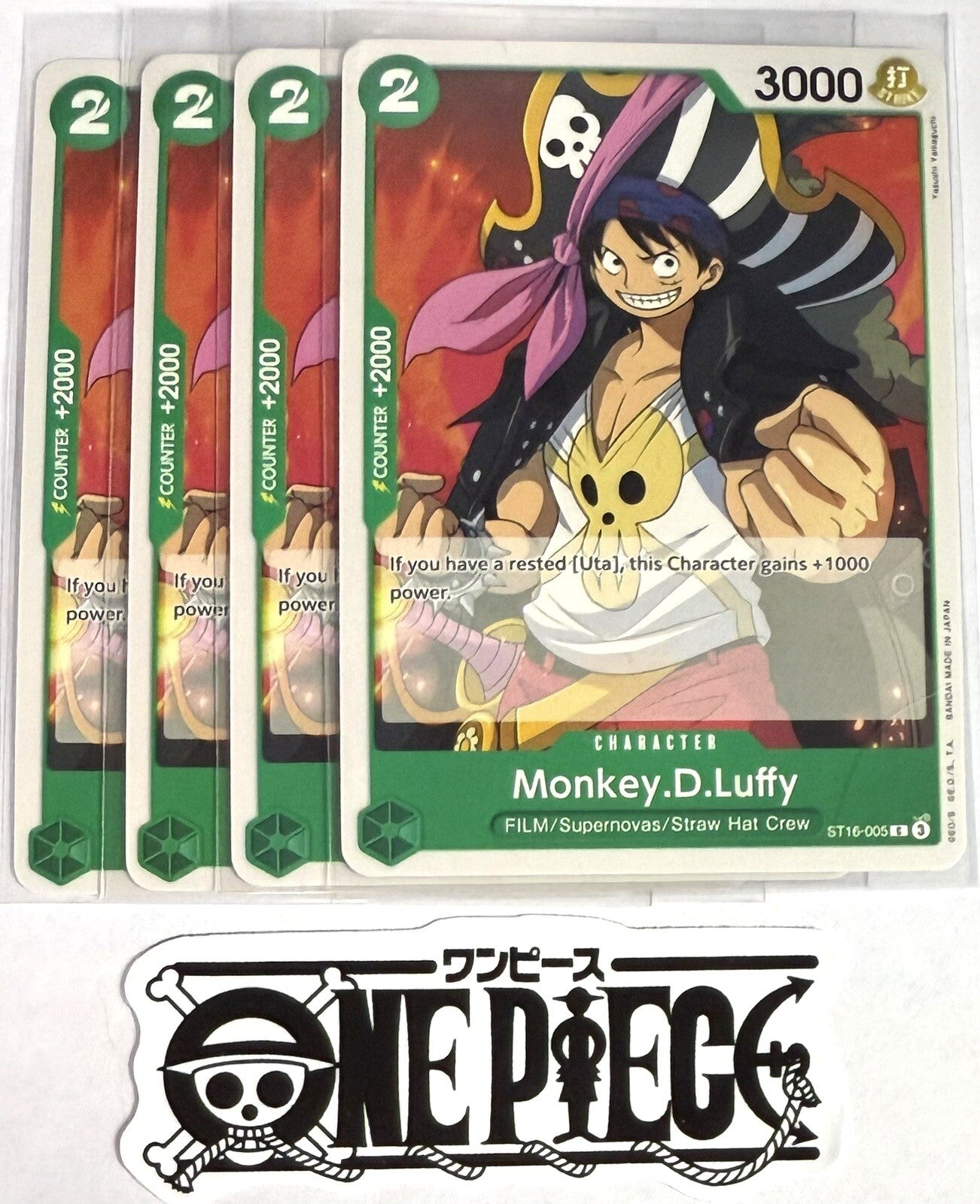 4x One Piece ST16-005 C Monkey.D.Luffy - ENG - Regular - Playset - TCG - NM/M