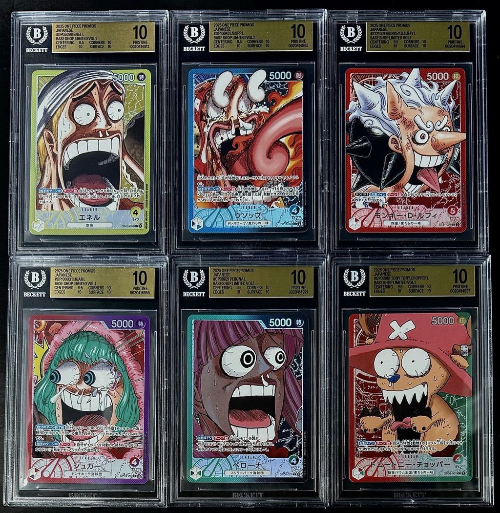 BGS 10 One Piece Base Shop Complete Set - All Six Slabs - Alt Art - JP - Promo