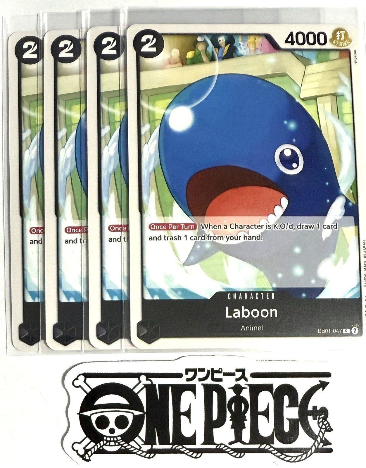 4x One Piece EB01-047 C Laboon - ENG - Play Set - Regular - TCG - NM/M