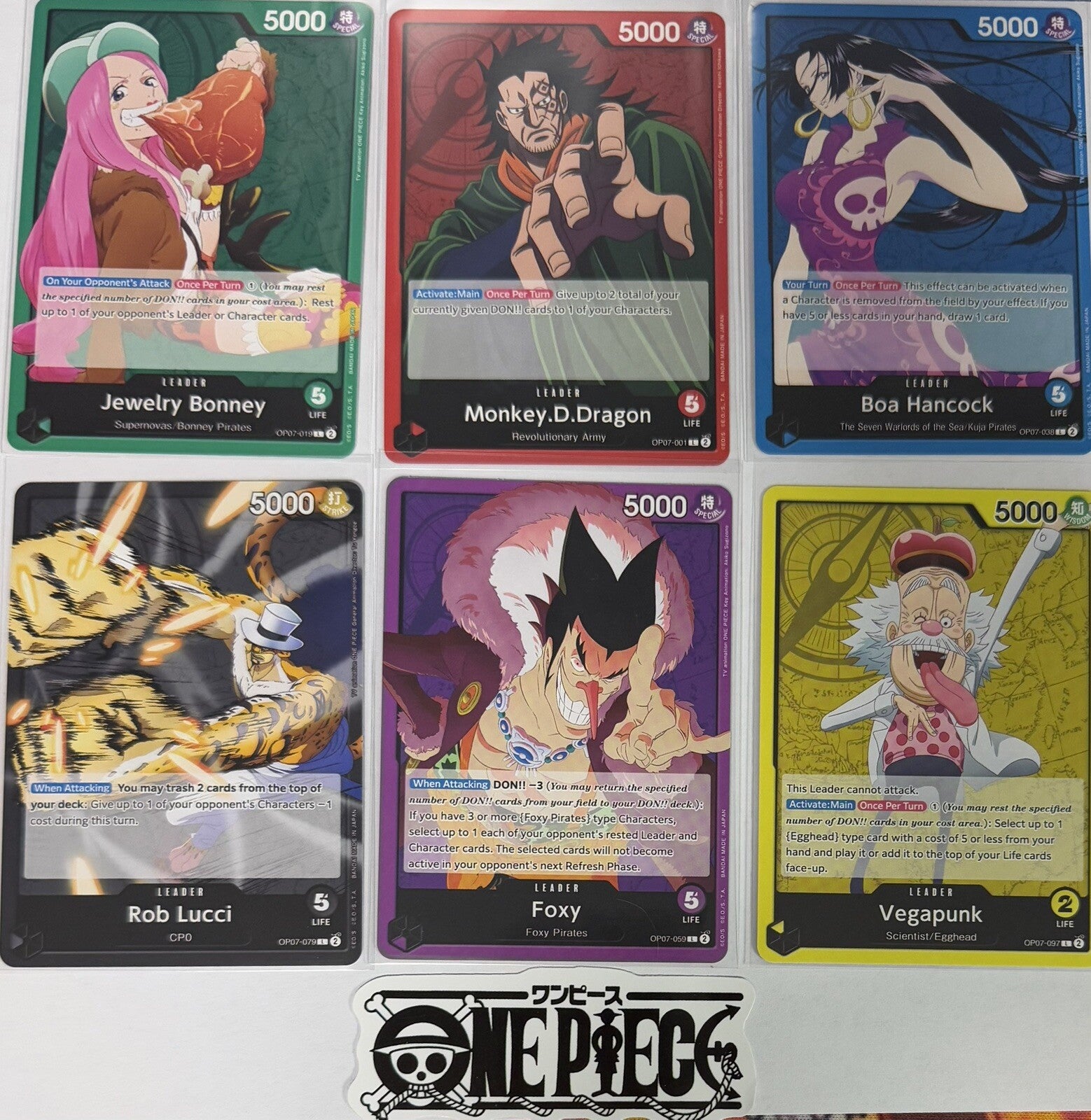 One Piece OP07 Leader Pack - All Six Leaders - English - TCG - NM/M