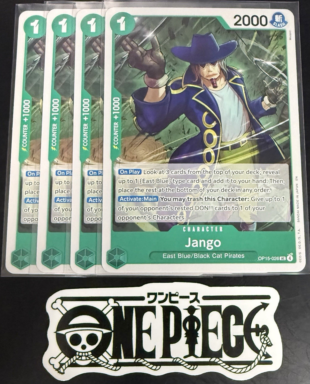 4x One Piece OP15-026 UC - Jango - EN - Regular - Play Set - TCG - NM/M