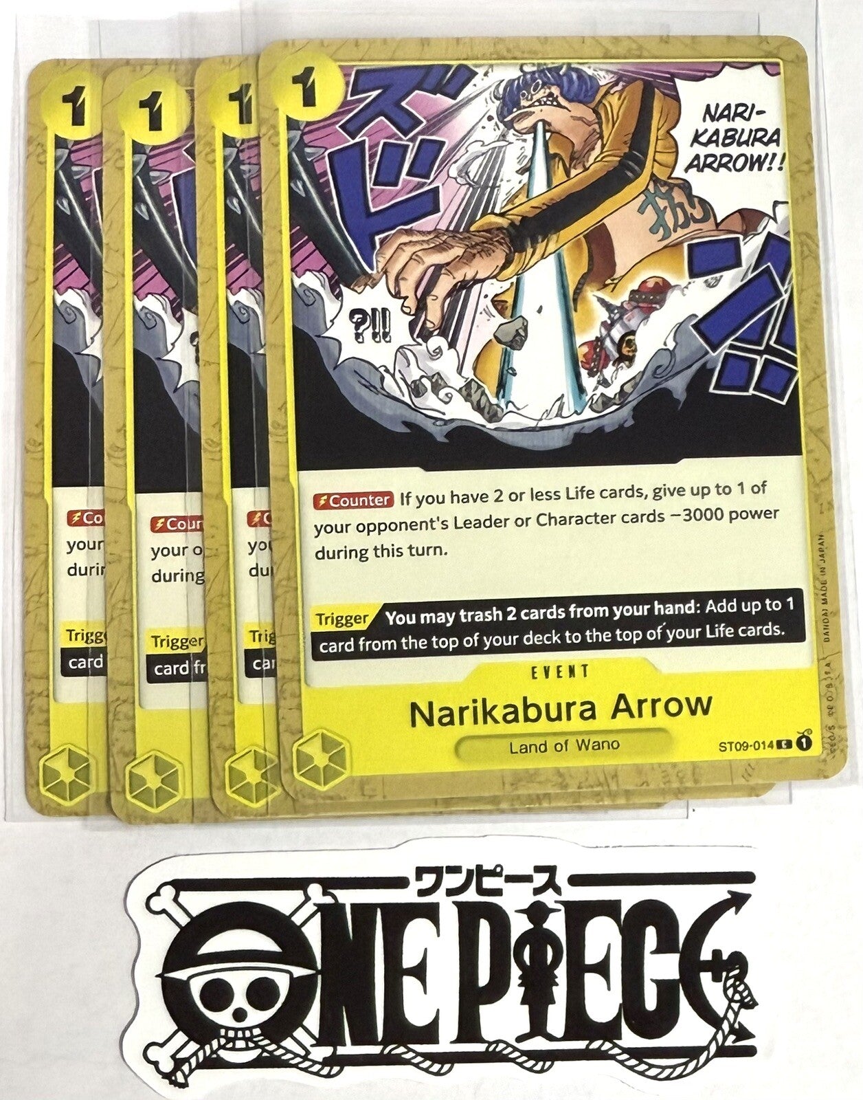 4x One Piece ST09-014 C Narikabura Arrow - ENG - Regular - Playset - TCG - NM/M