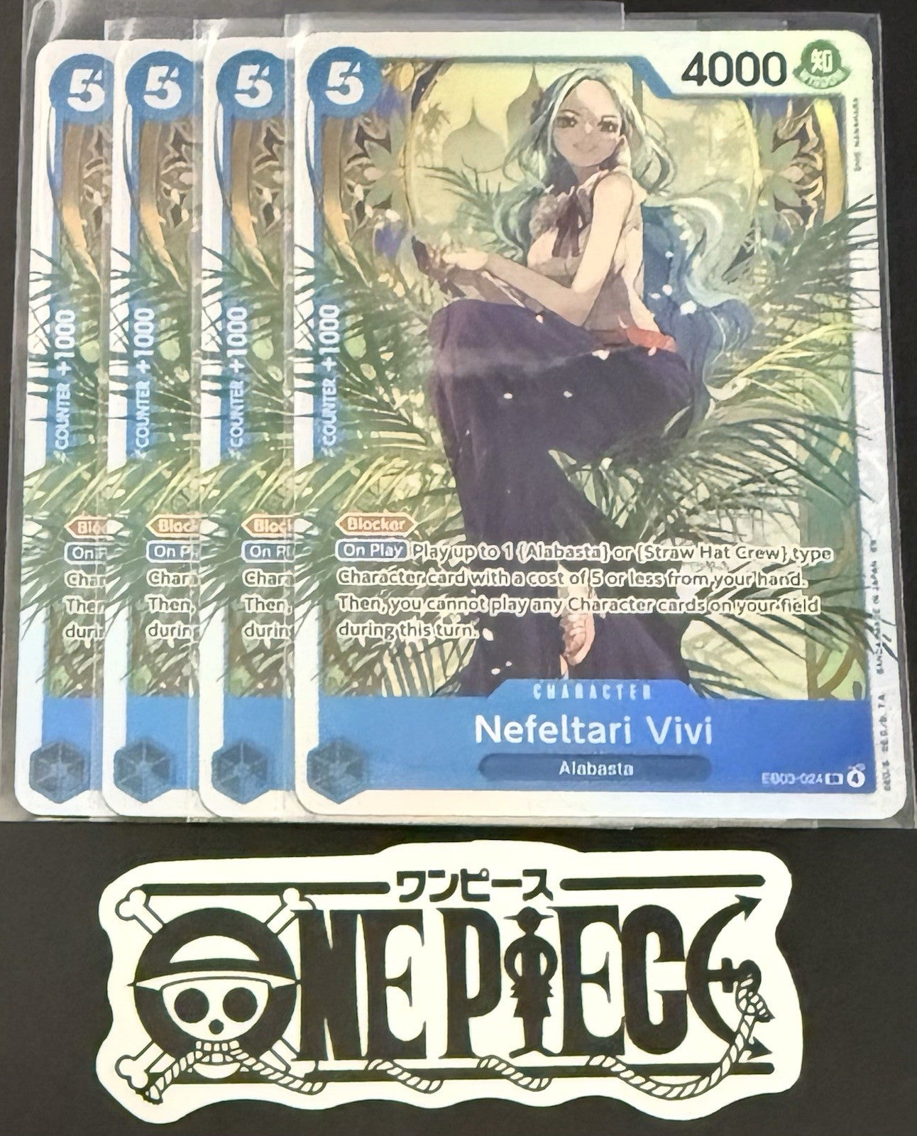 4 x One Piece EB03-024 SR - Nefeltari Vivi - EN - Foil - Play Set - TCG - NM/M