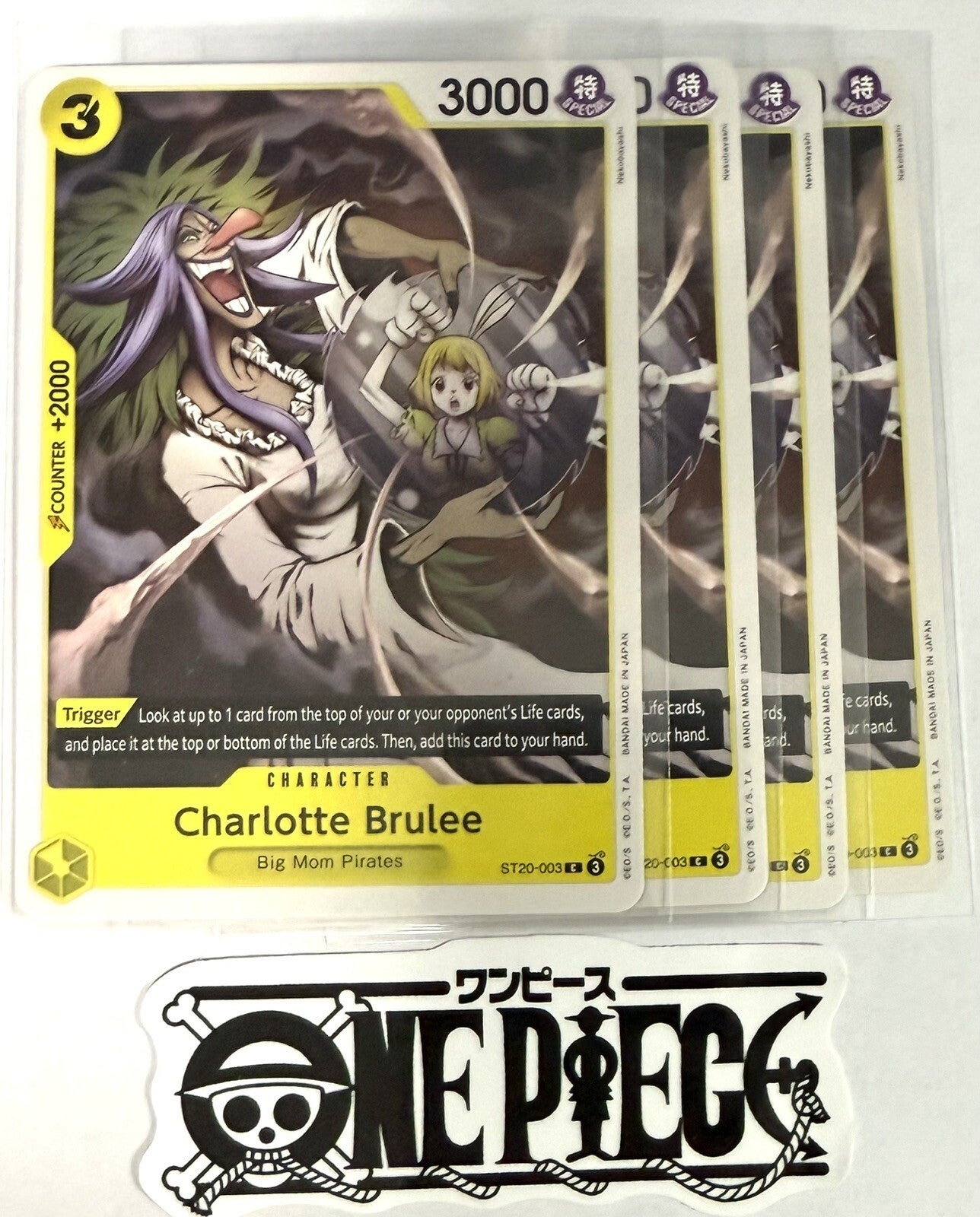 4x One Piece ST20-003 C Charlotte Brulee - English - Playset - TCG - NM/M