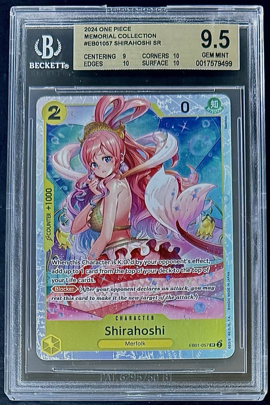 BGS 9.5 One Piece EB01-057 SR Shirahoshi - English - Memorial Collection- Graded