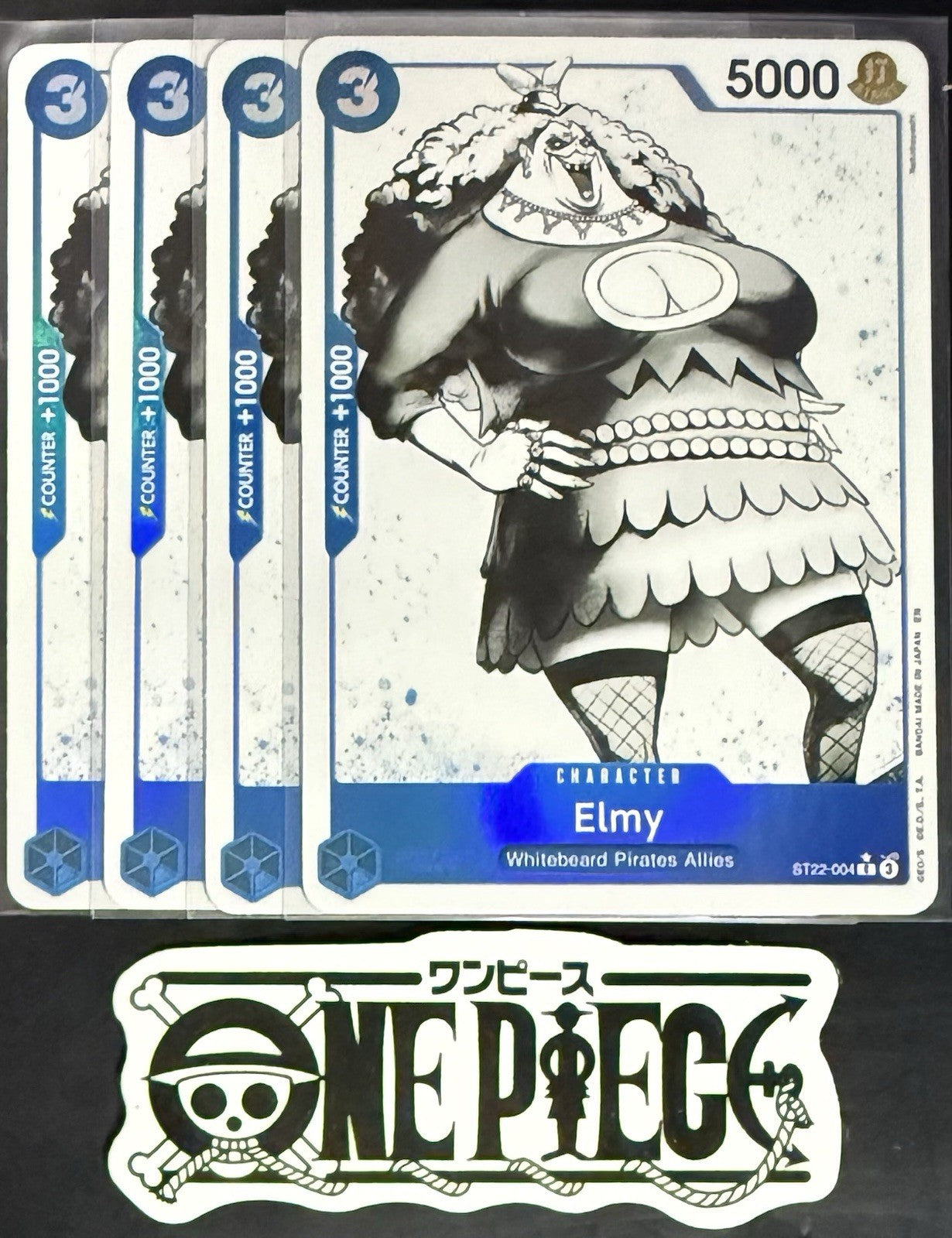 4x One Piece ST22-004 C* Elmy - Parallel Art - ENG - Foil - Playset - TCG - NM/M