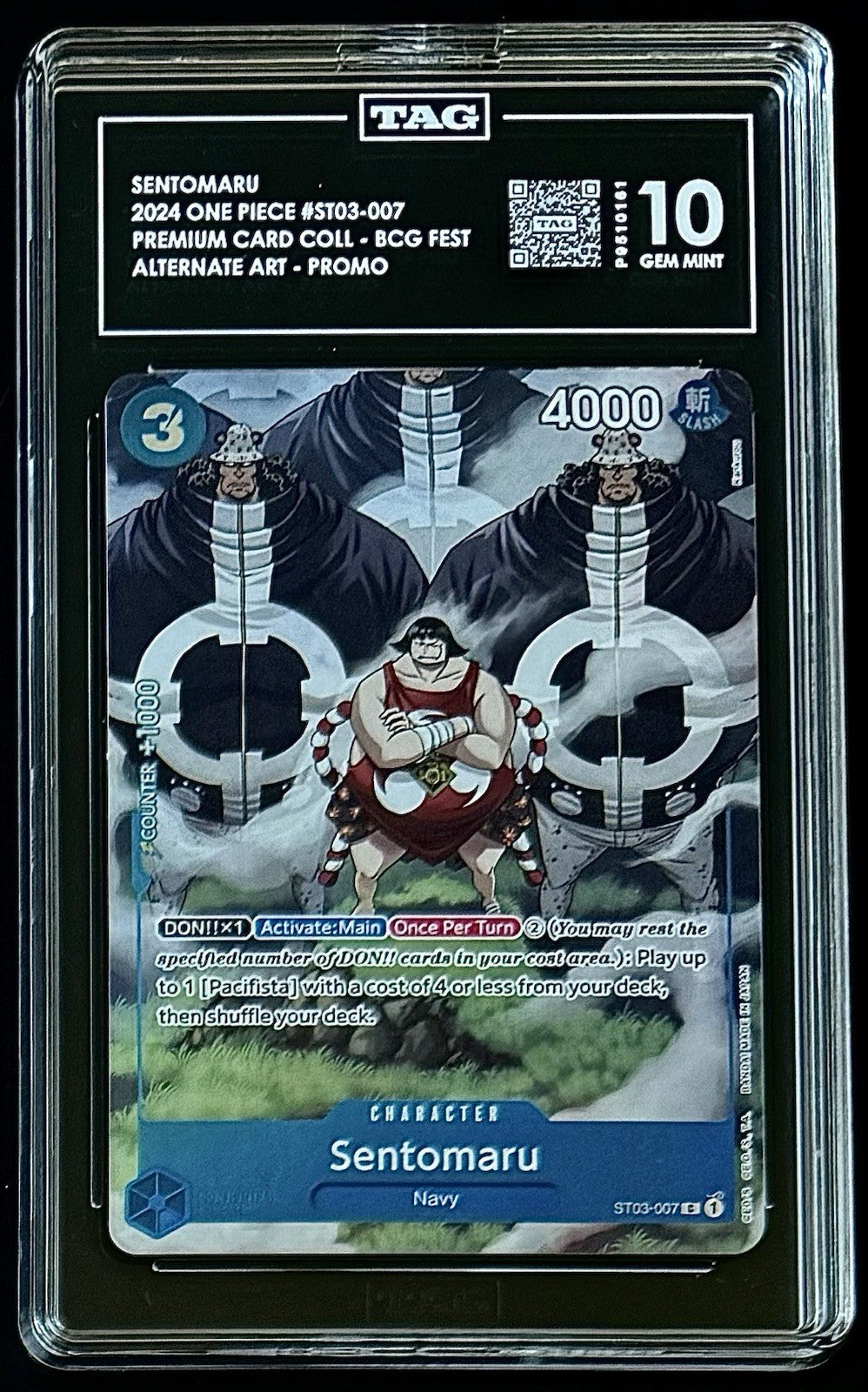 TAG 10 One Piece ST03-007 C Sentomaru - ENG - Foil - 23-24 Collection - Graded