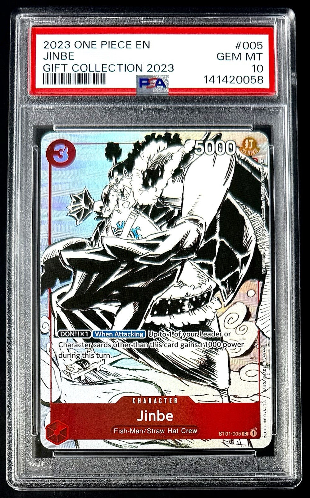 PSA 10 One Piece ST01-005 C - Jinbe - EN - Foil - 2023 Gift Collection - Graded