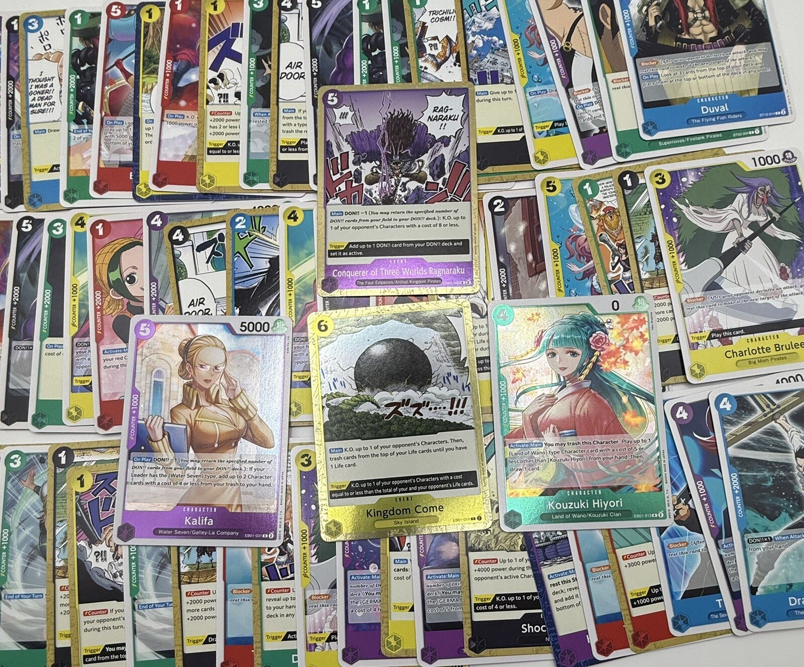 One Piece TCG - 50 Bulk Lot Mixed Cards. No Doubles - C & UC  ENG - NM/M