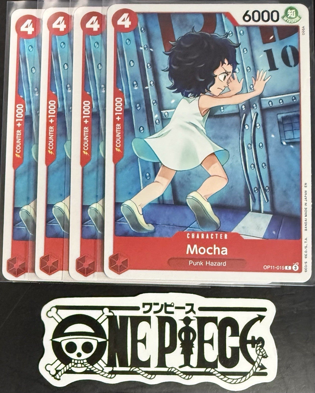 4 x One Piece OP11-015 C Mocha - ENG - Regular - Playset - TCG - NM/M