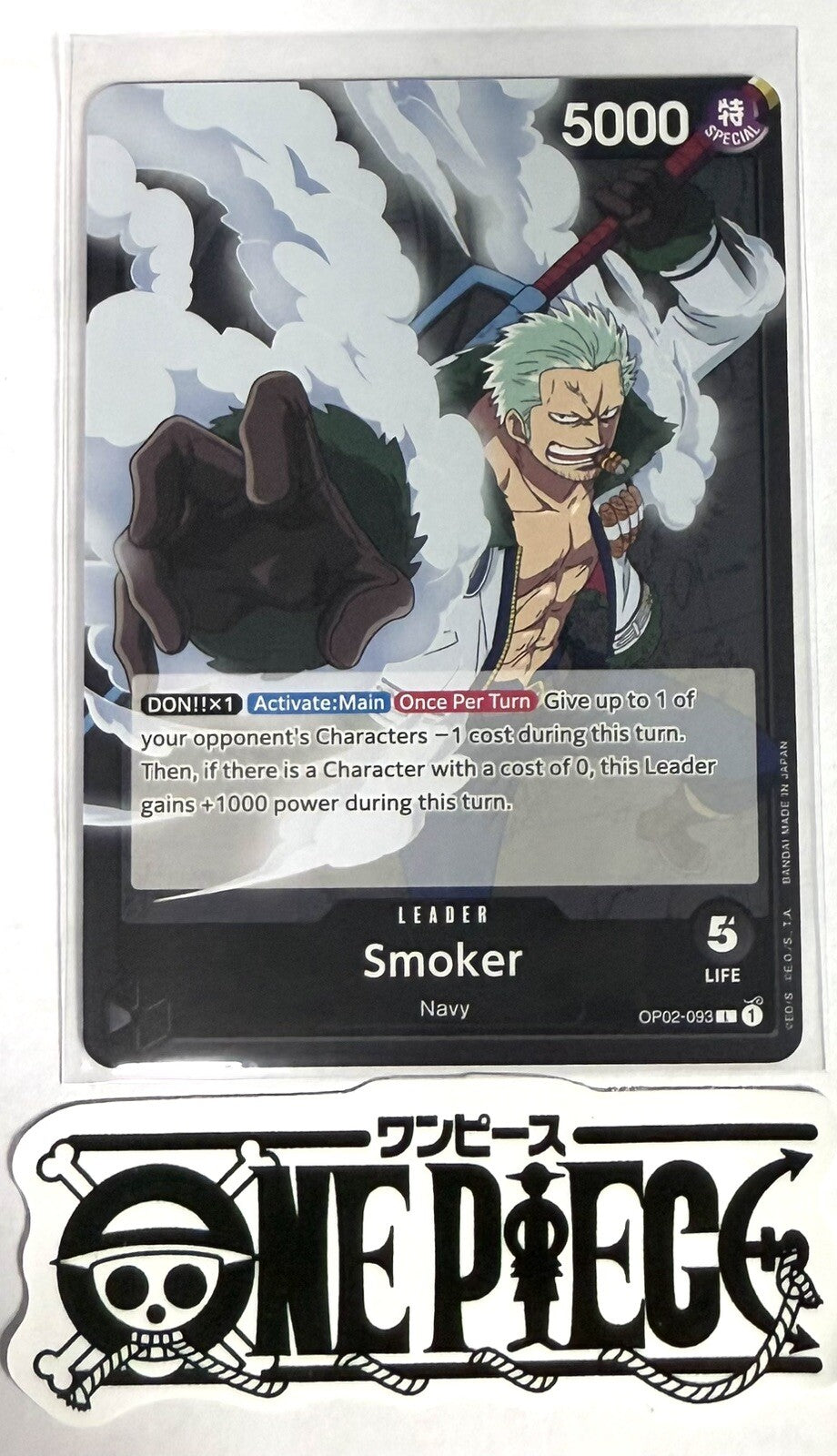 One Piece OP02-093 L Smoker - Leader - English - TCG - NM/M