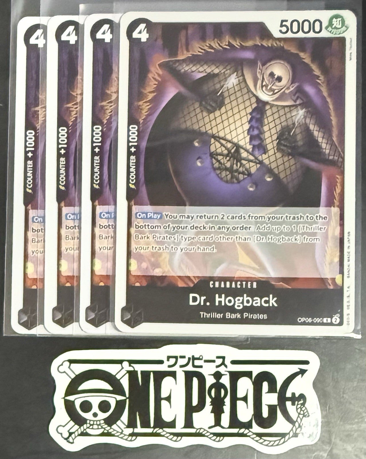 4x One Piece OP06-090 R Dr. Hogback - ENG - Foil - Playset - TCG - NM/M