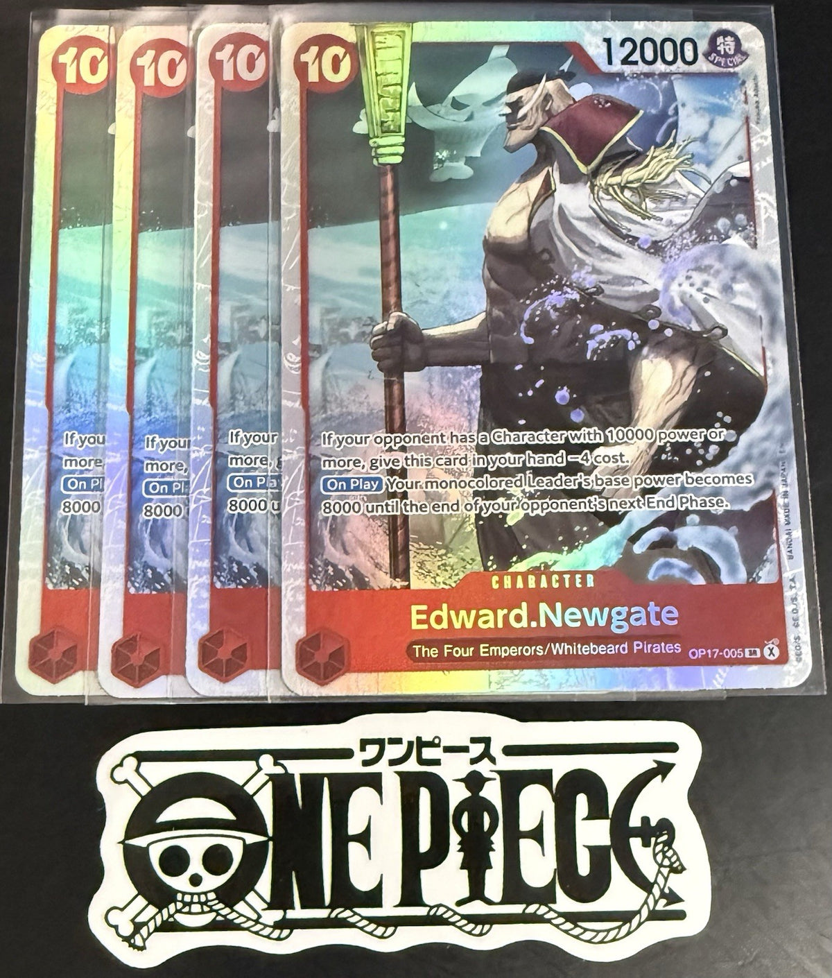 4x One Piece OP17-005 SR - Edward.Newgate - EN - Foil - Play Set - TCG - NM/M