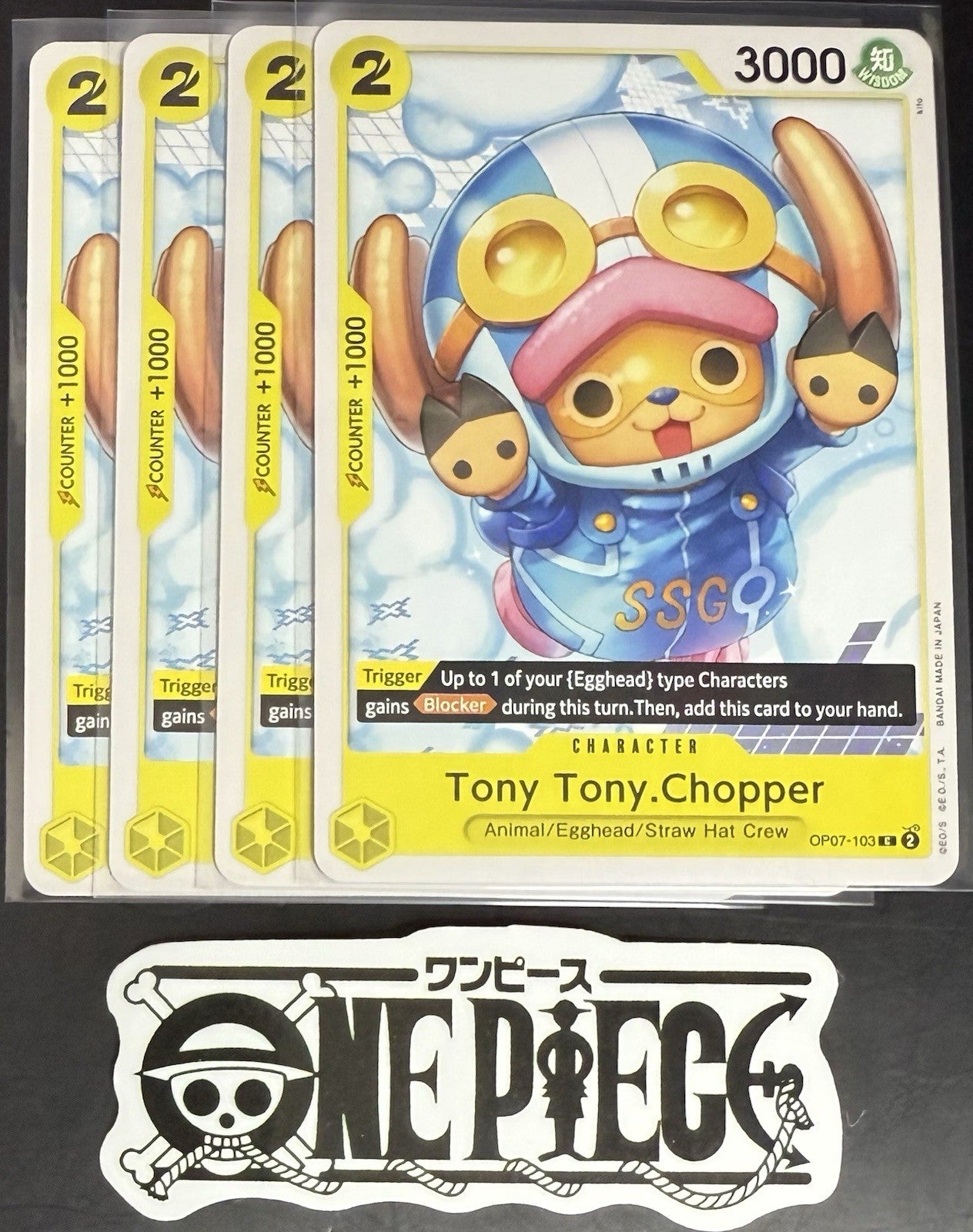 4x One Piece OP07-103 C - Tony Tony.Chopper - EN - Regular - Play Set - NM/M
