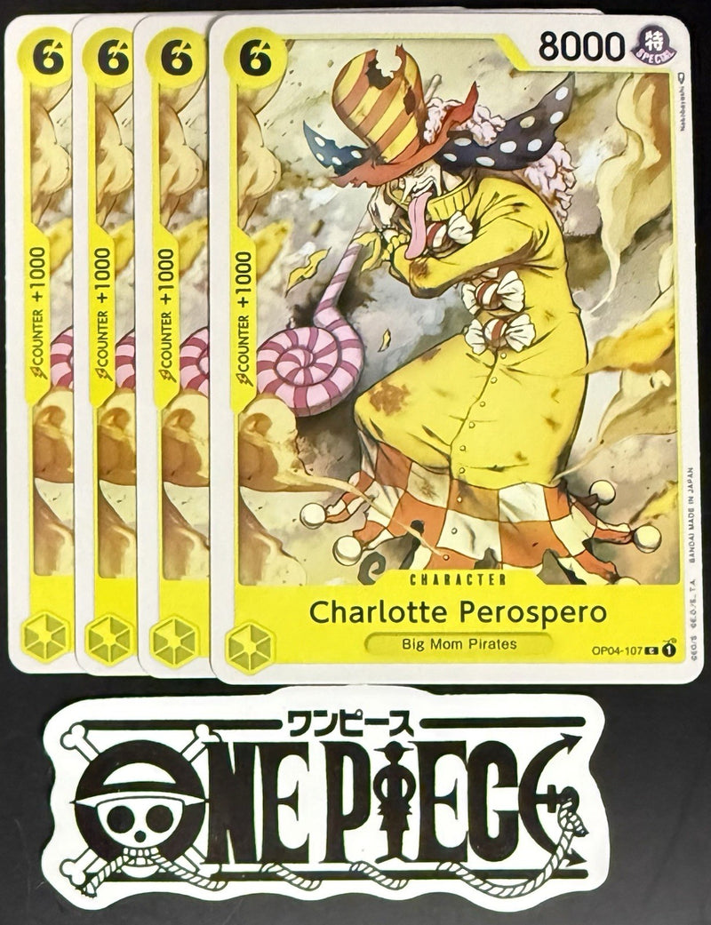 4x One Piece OP04-107 C Charlotte... - English - Regular - Play Set - TCG - NM/M