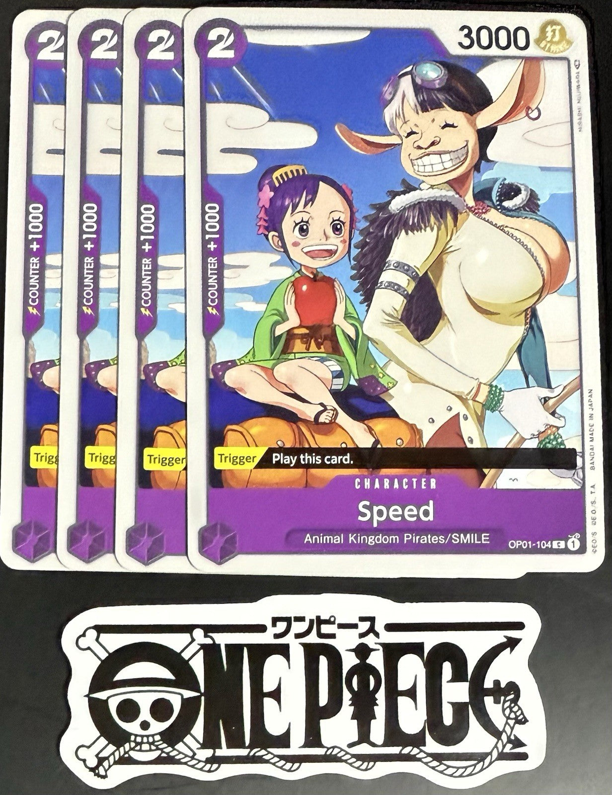 4x One Piece OP01-104 C Speed - English - Regular - Playset - TCG - NM/M