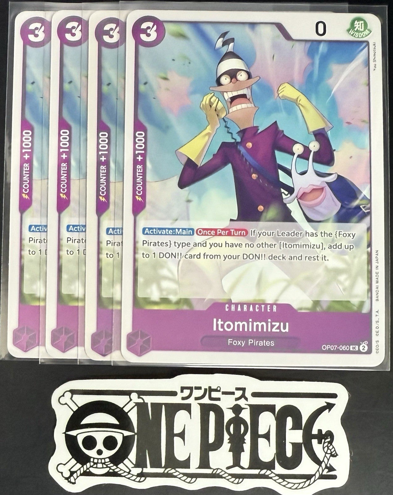 4x One Piece OP07-060 UC Itomimizu - English - Regular - Play Set - NM/M