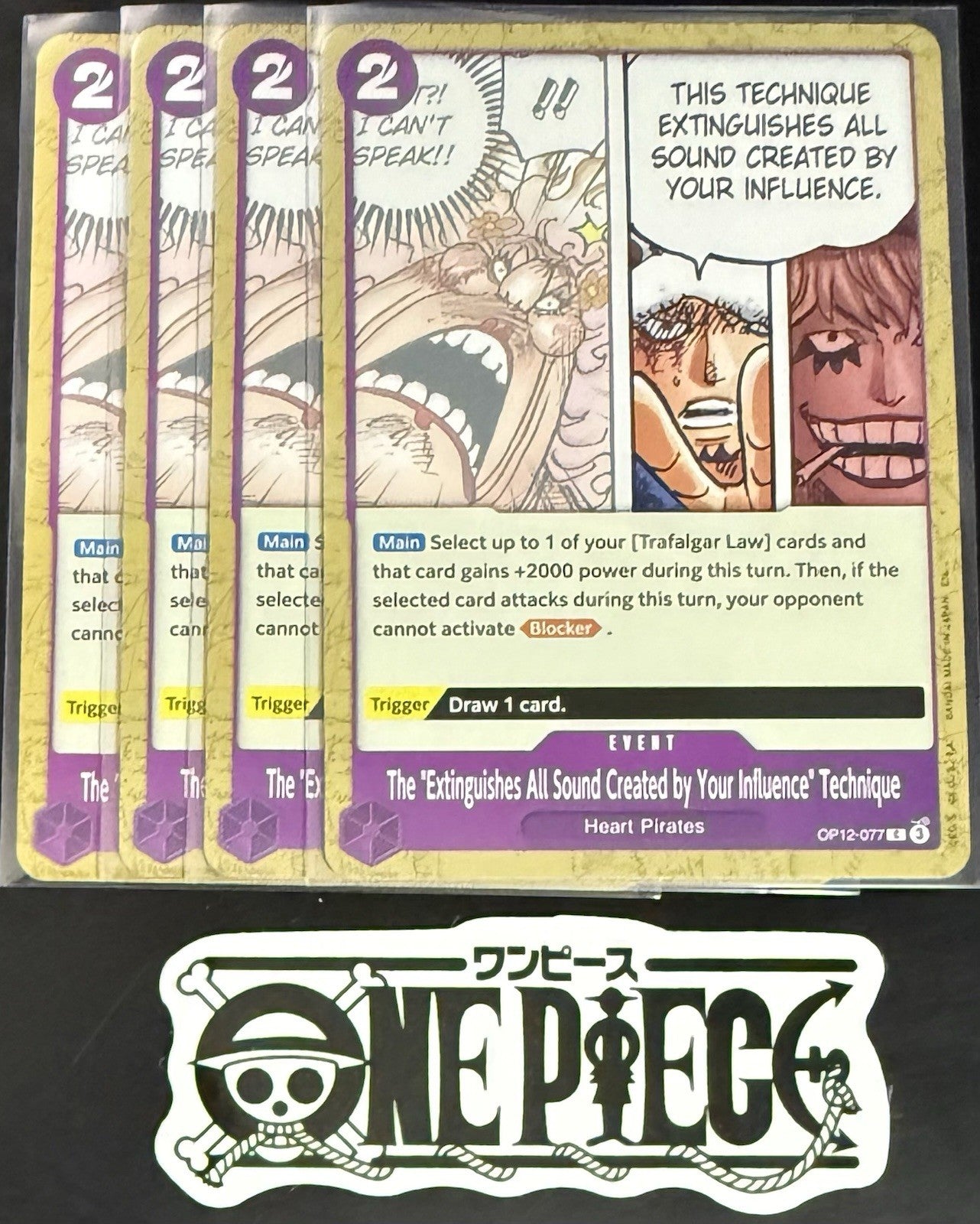 4 x One Piece OP12-077 C The "Extinguishes All..- ENG - Regular - Playset - NM/M