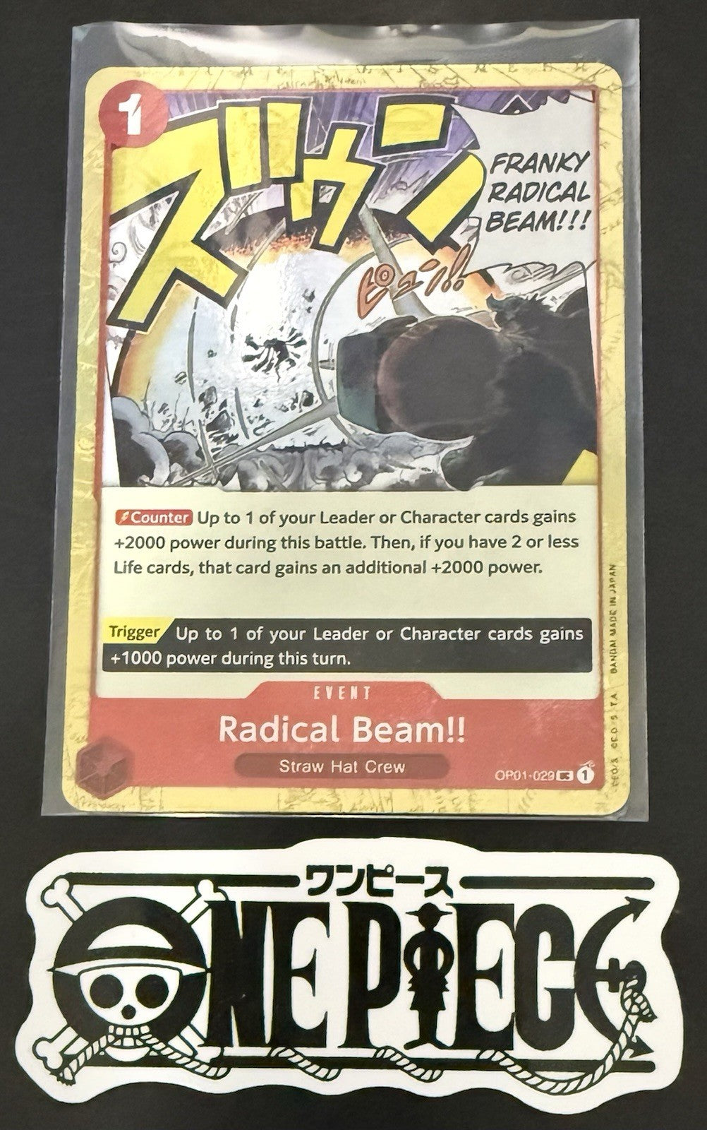 One Piece OP01-029 UC - Radical Beam - EN - Flag Foil - PRB01 - NM/M