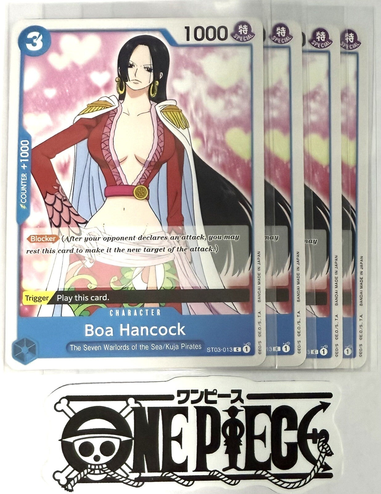 4x One Piece ST03-013 C Boa Hancock - English - Playset - TCG - NM/M