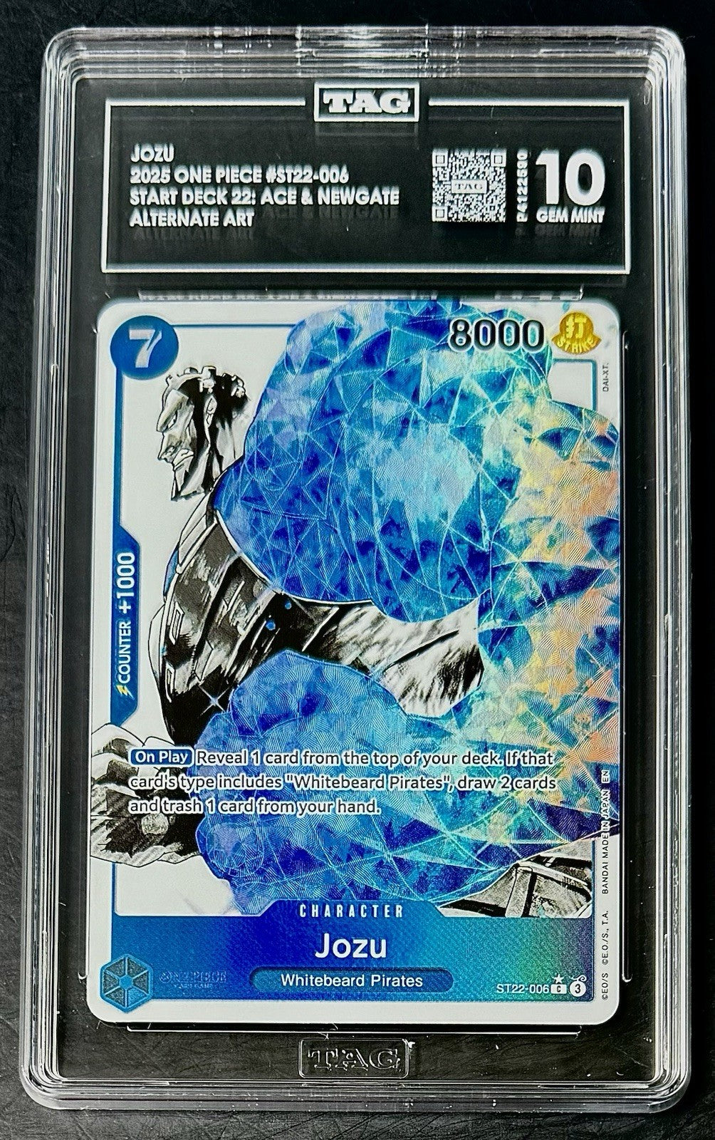 TAG 10 One Piece ST22-006 C* Jozu - Alt Art - EN - Foil - Ace & Newgate - Graded