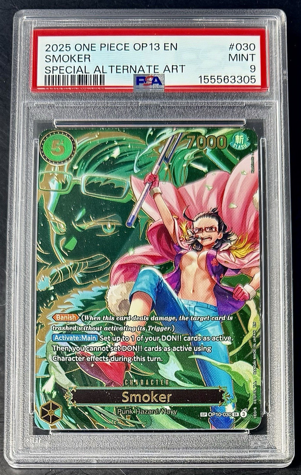PSA 9 One Piece SP OP10-030 SR - Smoker - Alt Art - EN - Carrying on His Will