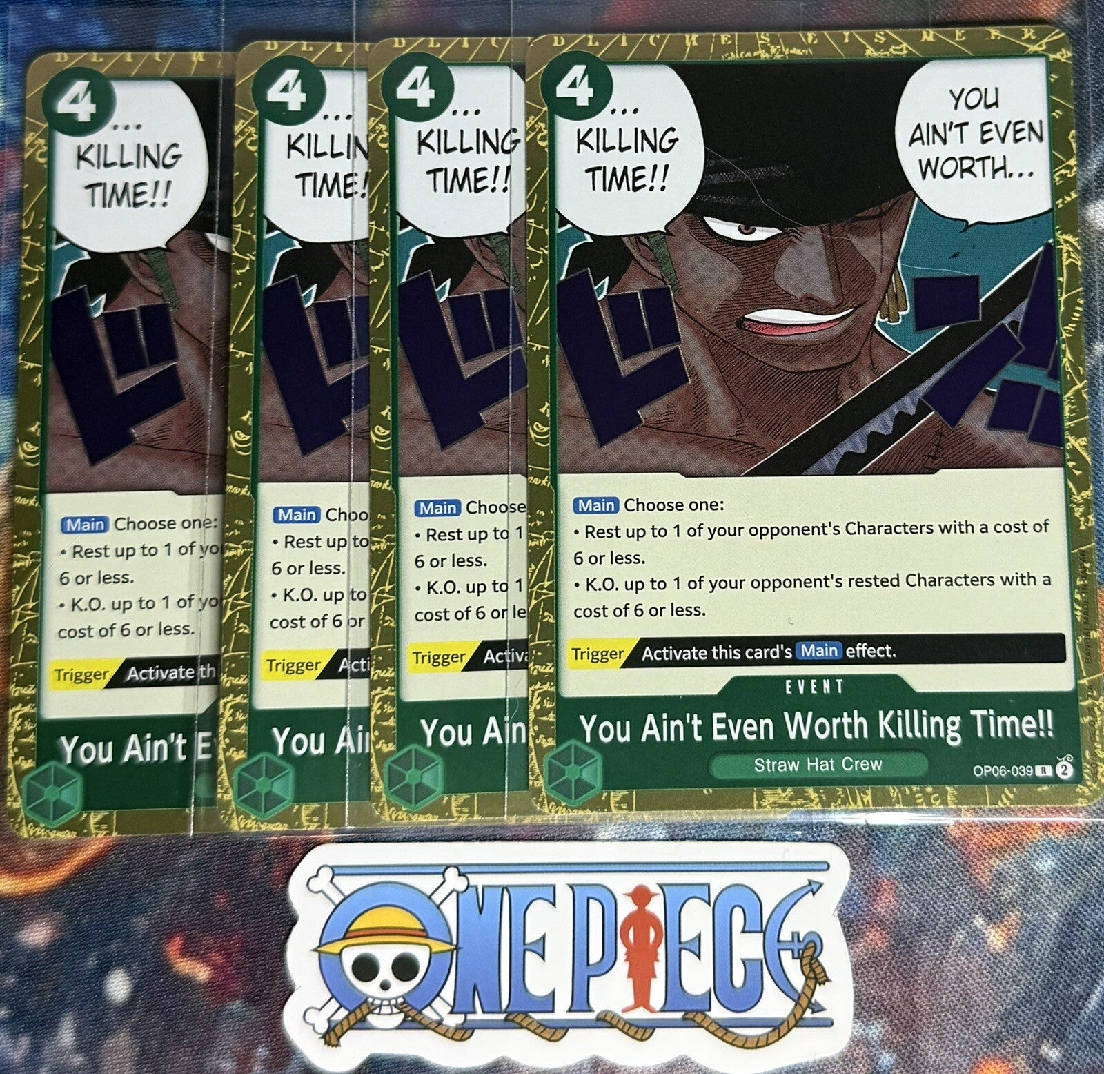 4x One Piece OP06-039 R You Ain't Even... - ENG - Playset - Foil - TCG - NM/M