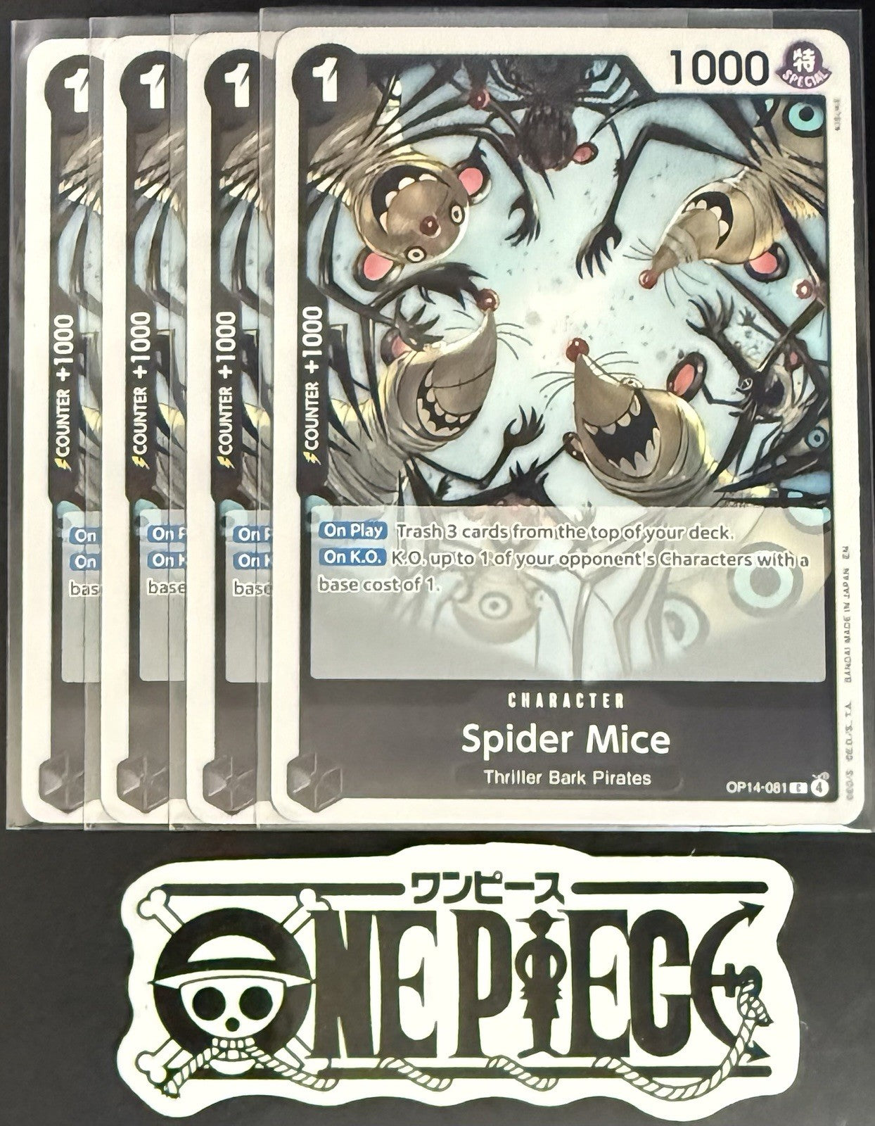 4x One Piece OP14-081 C Spider Mice - ENG - Regular - Playset - NM/M