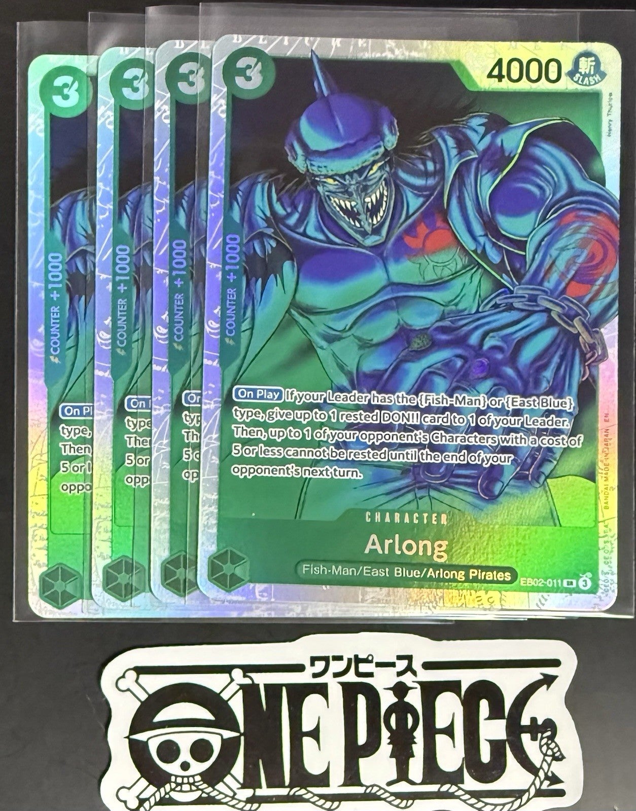 4x One Piece EB02-011 SR  Arlong - English - Foil - Play Set - TCG - NM/M
