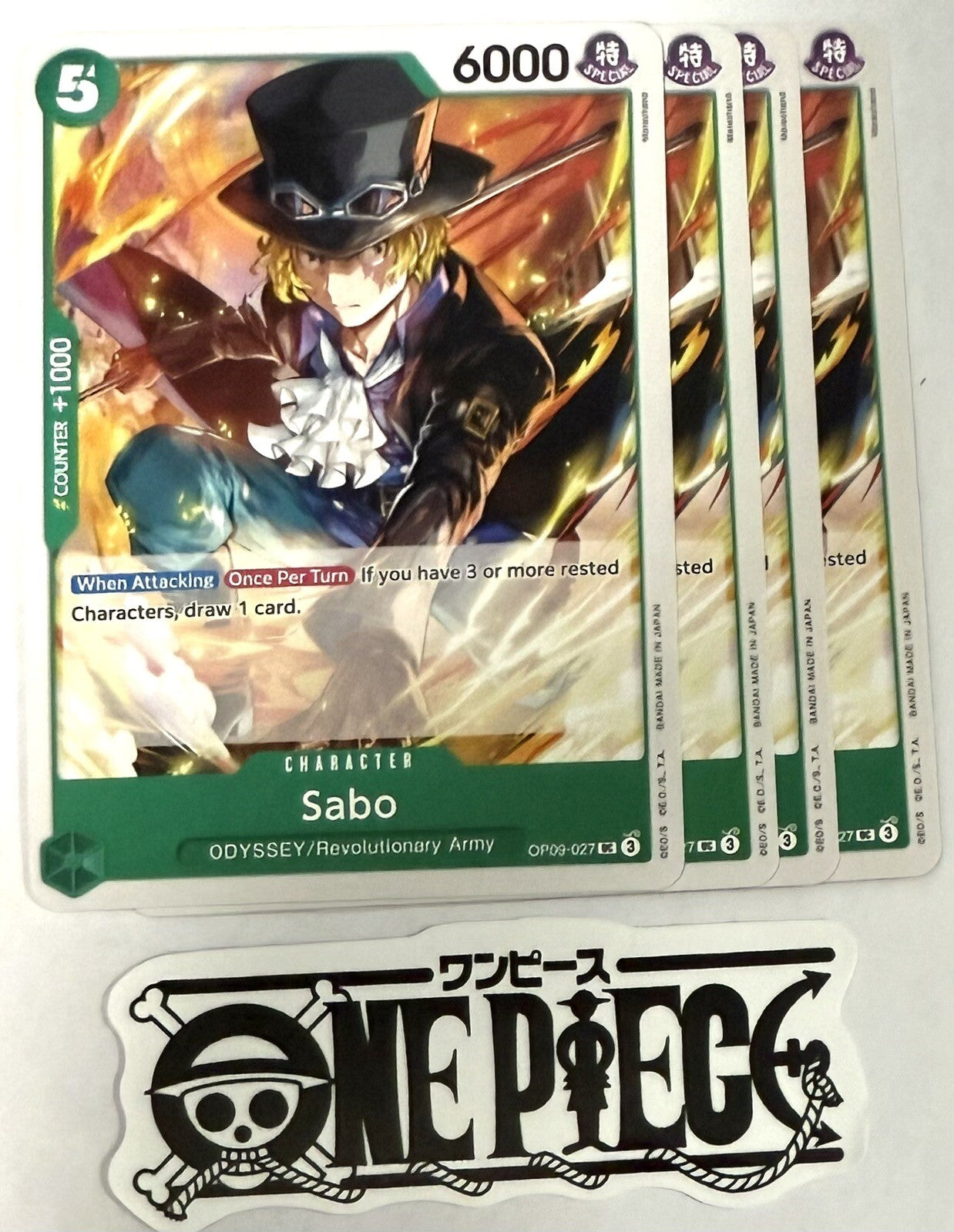 4x One Piece OP09-027 UC Sabo - English - Playset - TCG - NM/M