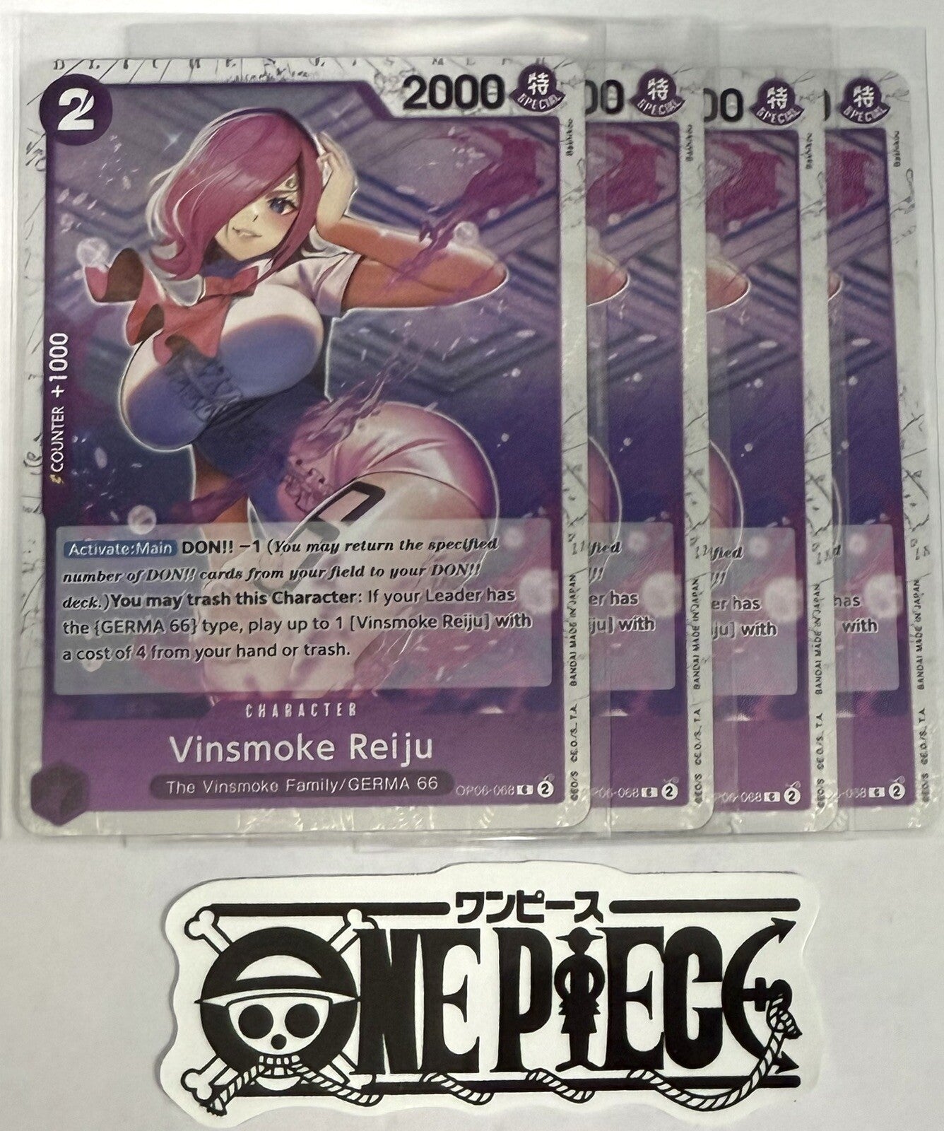 4x One Piece OP06-068 C Vinsmoke Reiju - Flag Foil - ENG - TCG - Playset - NM/M