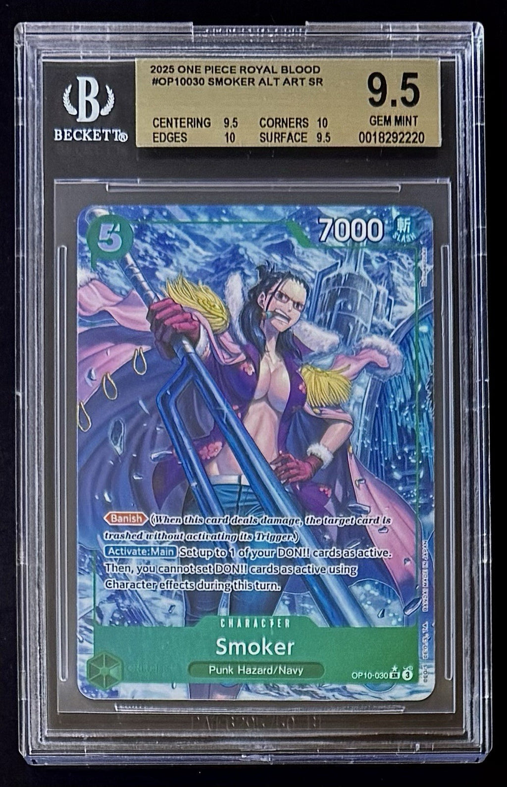 BGS 9.5 One Piece OP10-030 SR* - Smoker - Alt Art - English - Royal Blood - Foil
