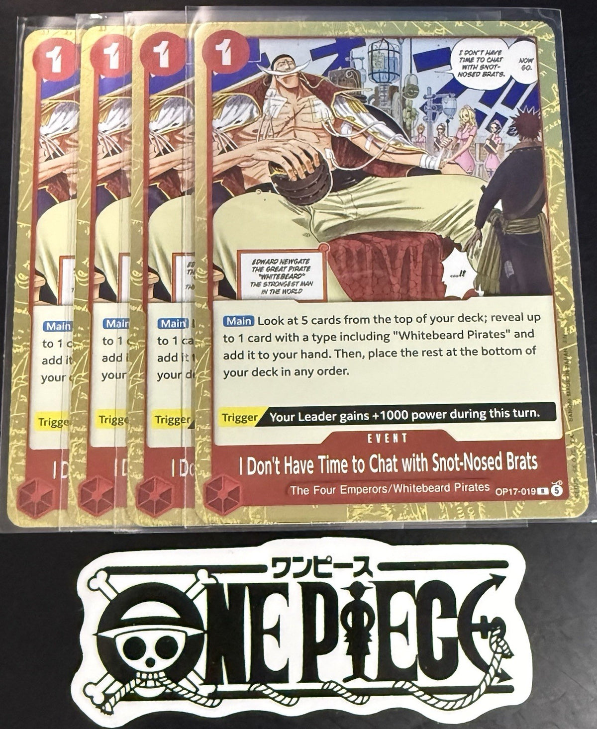 4x One Piece OP17-019 R - I Don't Have... - EN - Foil - Play Set - TCG - NM/M