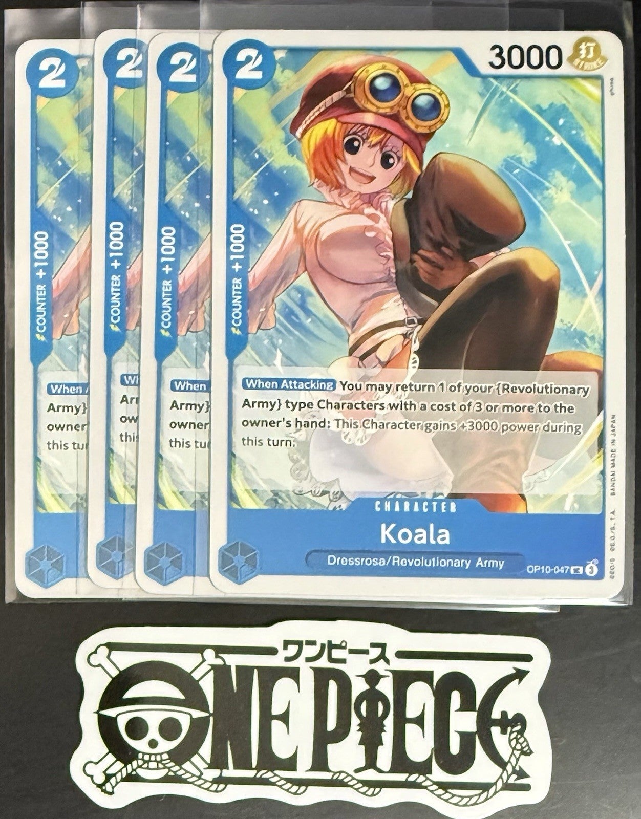 4x One Piece OP10-047 UC Koala - ENG - Regular - Playset - TCG - NM/M