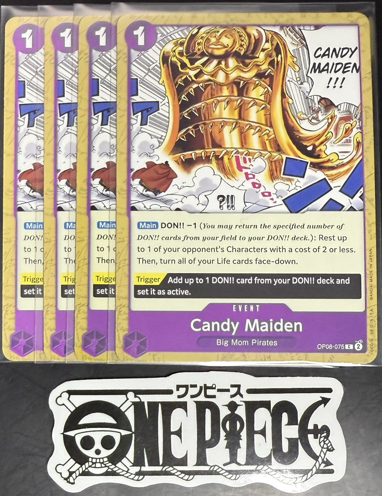 4x One Piece OP08-075 C Candy Maiden - ENG - Regular - Play Set - TCG - NM/M