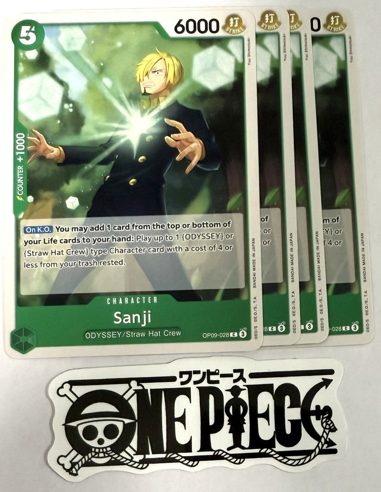 4x One Piece OP09-028 C Sanji - ENG - Playset - TCG - NM/M
